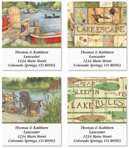 Colorful Images Gone Fishing Classic Personalized Return Address Labels - Set of 240, Self-Adhesive Stickers, 5/8" x 2" in Saudi Arabia