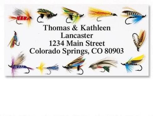 Colorful Images Gone Fishing Classic Personalized Return Address Labels - Set of 240, Self-Adhesive Stickers, 5/8" x 2" in Saudi Arabia