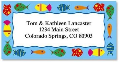 Colorful Images Gone Fishing Classic Personalized Return Address Labels - Set of 240, Self-Adhesive Stickers, 5/8" x 2" in Saudi Arabia