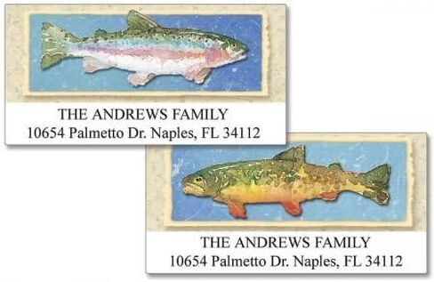 Colorful Images Gone Fishing Classic Personalized Return Address Labels - Set of 240, Self-Adhesive Stickers, 5/8" x 2" in Saudi Arabia