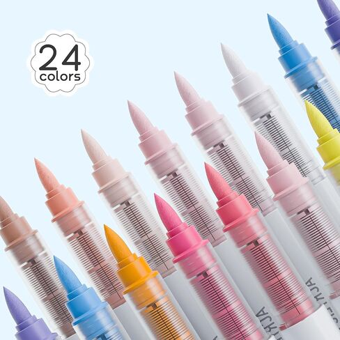 60 Colors Acrylic Paint Markers Pens Set, Soft Brush Tip Markers with Fast Drying & No-Bleed Ink, Acrylic Paint Pens for Rock, Wood, Egg, Ceramic, Fabric Painting, Art Supplies and DIY Crafts in Saudi Arabia