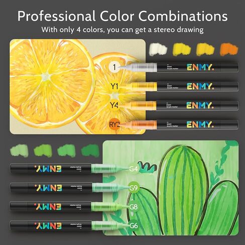 ENMY 80 Colors Acrylic Paint Markers, Direct Liquid Acrylic Paint Marker Pen, Fabric Markers for Textile, Canvas, Rock, Glass, Wood, Paper, DIY, Acrylic Coloring Pens for DIY Craft Supplies in Saudi Arabia