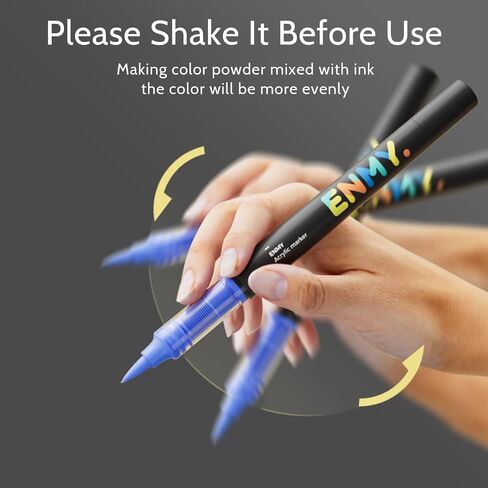 ENMY 80 Colors Acrylic Paint Markers, Direct Liquid Acrylic Paint Marker Pen, Fabric Markers for Textile, Canvas, Rock, Glass, Wood, Paper, DIY, Acrylic Coloring Pens for DIY Craft Supplies in Saudi Arabia