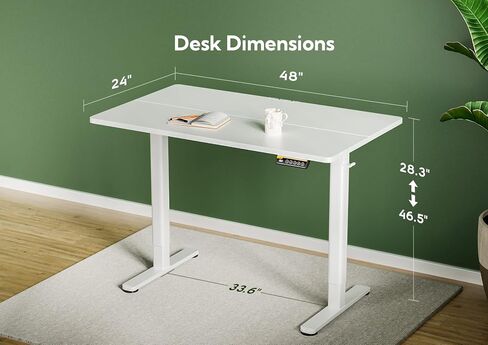 مكتب Seang Electric Standing Desk ، مكتب الطول القابل للتعديل مع 3 مسبقات للذاكرة ، 48 × 24 بوصة. in Kuwait