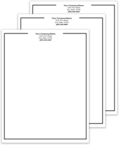 Premium Custom Printed Letterhead Stationery 100 Pack - 8.5" x 11" Standard Letter - Recycled, Smooth, Linen, Etc. - Made in the U.S.A. (Line Break) in Kuwait