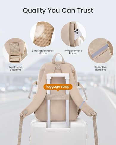 LOVEVOOK School Backpack for Teen Girls, Large Capacity College Bookbag with Water Bottle Holder, Cute Laptop Backpack Purse for Women, Lightweight Daily Backpack, Gift for Her, Off White-Lavender in Saudi Arabia