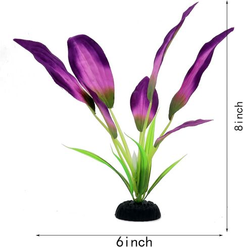 Silk Aquarium Plants for Betta Fish Tank, 2 Pcs 8 Inch Small Silk Aquarium Plant Aquatic Water Grass Decoration, Purple in Kuwait