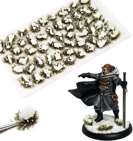 Warmtree 1 Box Snow Static Grass Bushy Tufts Lowland Shrubs Scenery DIY Miniature for Train Landscape Railroad Scenery Sand Military Layout Model War Gaming Terrain (Snowy Winter Green) in Saudi Arabia
