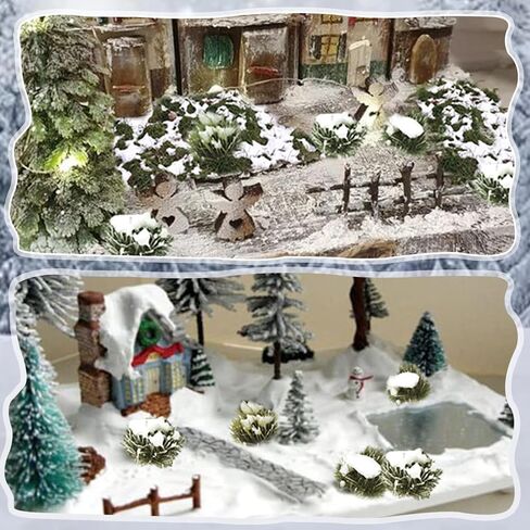 Warmtree 1 Box Snow Static Grass Bushy Tufts Lowland Shrubs Scenery DIY Miniature for Train Landscape Railroad Scenery Sand Military Layout Model War Gaming Terrain (Snowy Winter Green) in Saudi Arabia