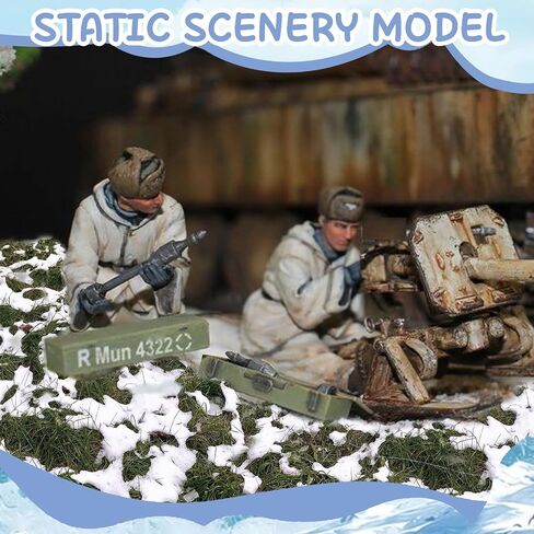 Warmtree 1 Box Snow Static Grass Bushy Tufts Lowland Shrubs Scenery DIY Miniature for Train Landscape Railroad Scenery Sand Military Layout Model War Gaming Terrain (Snowy Winter Green) in Saudi Arabia