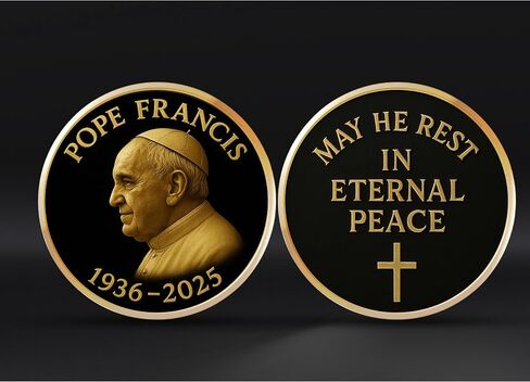 Pope Francis Memorial Coin - Catholic Collectible Brass Token - Limited Edition Keepsake -Religion Coin (Gold Color) in Saudi Arabia