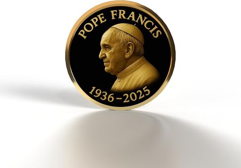 Pope Francis Memorial Coin - Catholic Collectible Brass Token - Limited Edition Keepsake -Religion Coin (Gold Color) in Saudi Arabia