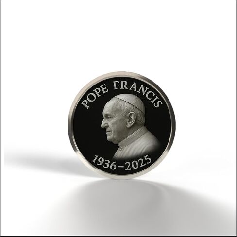 Pope Francis Memorial Coin - Catholic Collectible Brass Token - Limited Edition Keepsake -Religion Coin (Gold Color) in Saudi Arabia
