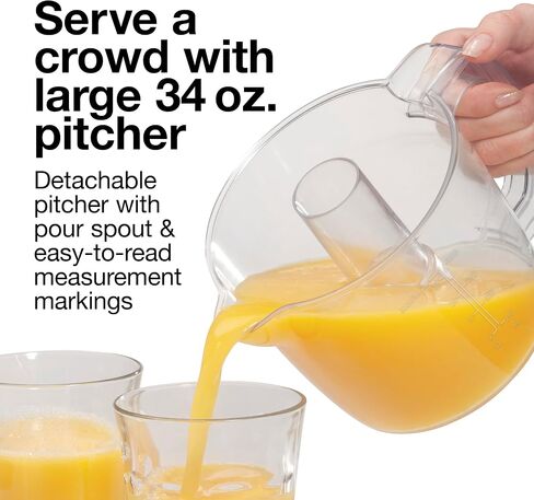 Proctor Silex 34 oz. Electric Citrus Juicer, Orange Juicer | Pressure Activated | 2 Reamers For Big and Small Fruit | Pulp Control | For Orange, Lemon, Grapefruit Juice | White & Green in Kuwait