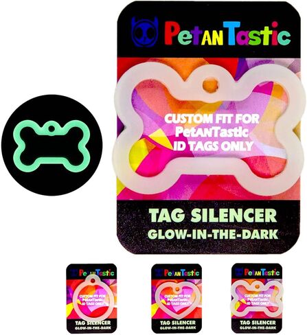 Dog Tag Silencers for PetANTastic dog or cat tag only, Glow in The Dark Silencer to Quiet Noisy Pet Tags in Kuwait