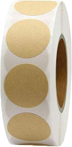 1000PCS 1 Inch Circle Dot Stickers Garage Sale Price Tag Sticker, Round Coding Labels Blank Yard Sale Price Stickers Natural Brown Dot Sticker for Office Student Classroom Home Decorative (1 Inch) in Kuwait