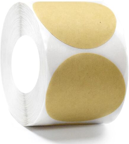 1000PCS 1 Inch Circle Dot Stickers Garage Sale Price Tag Sticker, Round Coding Labels Blank Yard Sale Price Stickers Natural Brown Dot Sticker for Office Student Classroom Home Decorative (1 Inch) in Kuwait