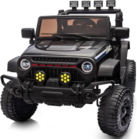 24V Kids Ride on Car, Kids Electric Vehicles Car Ride on Toy Truck for Toddlers w/Remote Control, 400W Motor - Black in Kuwait