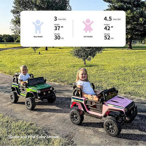 24V Kids Ride on Car, Kids Electric Vehicles Car Ride on Toy Truck for Toddlers w/Remote Control, 400W Motor - Black in Kuwait