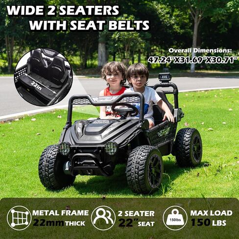 NewQida XXL 24V Ride On Toys for Big Kids UTV ، سيارة ركوب على مقاعد مع التحكم عن بعد ، تعليق صدمة 4WD 4-WHEELER ، حتى 5 ميل في الساعة ، إطارات مطاطية EVA ، بلوتوث ، موسيقى ، مقعد واسع ، وردي in Saudi Arabia