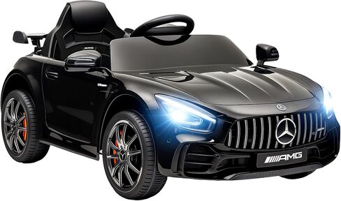 Qaba Mercedes-Benz AMG GTR Licensed 12V Kids Ride on Car, Battery Powered Electric Car for Toddlers with Remote Control, Transport Wheels, Soft Start, Lights, Music, Horn for 3-6 Years, Black in Kuwait