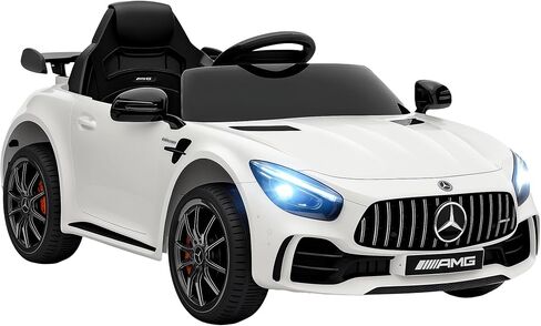 Qaba Mercedes-Benz AMG GTR مرخصة من 12 فولت أطفال ركوب السيارة على السيارة ، سيارة كهربائية تعمل بالبطارية للأطفال الصغار مع التحكم عن بعد ، عجلات النقل ، بداية ناعمة ، أضواء ، موسيقى ، قرن لمدة 3-6 سنوات ، أسود in Kuwait