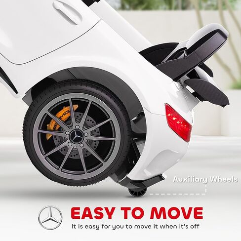 Qaba Mercedes-Benz AMG GTR مرخصة من 12 فولت أطفال ركوب السيارة على السيارة ، سيارة كهربائية تعمل بالبطارية للأطفال الصغار مع التحكم عن بعد ، عجلات النقل ، بداية ناعمة ، أضواء ، موسيقى ، قرن لمدة 3-6 سنوات ، أسود in Kuwait