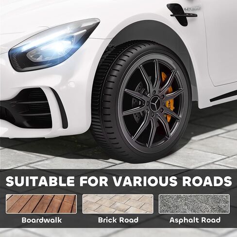 Qaba Mercedes-Benz AMG GTR مرخصة من 12 فولت أطفال ركوب السيارة على السيارة ، سيارة كهربائية تعمل بالبطارية للأطفال الصغار مع التحكم عن بعد ، عجلات النقل ، بداية ناعمة ، أضواء ، موسيقى ، قرن لمدة 3-6 سنوات ، أسود in Kuwait