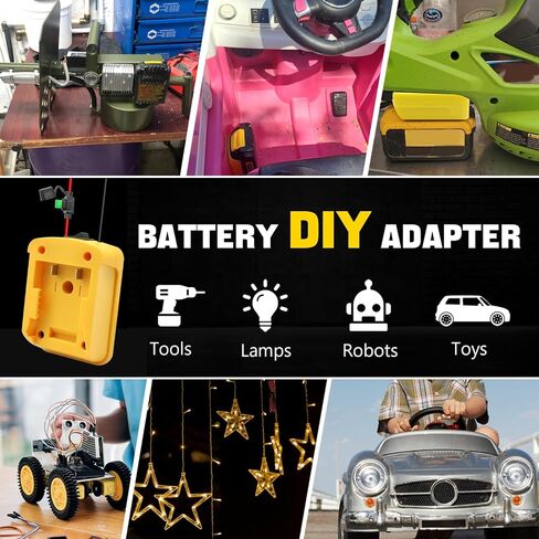 Battery Adapter Compatible with Dewalt 20V Battery Comes with 12 AWG Wire. Power Converter Kit for Power DIY Rc Car Toys Wheels and Ride On Truck in Kuwait