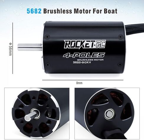 Surpass Hobby 56102 910KV Brushless Motor Shaft 8mm with Water Cooling Jacket for RC Boat (910kv) in Saudi Arabia