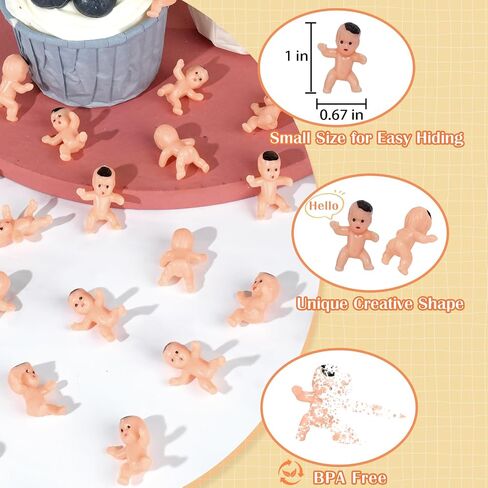 120 PCS Plastic Babies for Games, 1 Inch Mini Babies Bulk for Baby Shower Game, Tiny Baby Figurines for My Water Broke Ice Cube Game, King Cake Babies for Party Decorations in Saudi Arabia