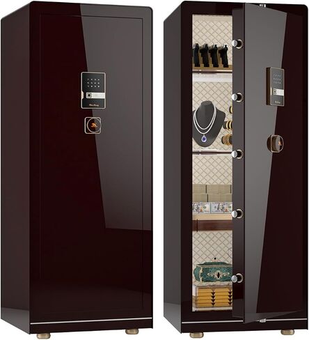 TIGERKING Extra Large Premium Home Safe – 17.7 Cuft Biometric Security Safes with Touchscreen Keypad and Backup Keys, Security Safe Box for Home Office Business, Dark Red in Saudi Arabia