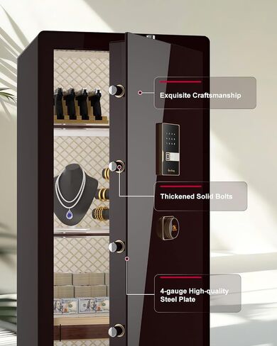 TIGERKING Extra Large Premium Home Safe – 17.7 Cuft Biometric Security Safes with Touchscreen Keypad and Backup Keys, Security Safe Box for Home Office Business, Dark Red in Saudi Arabia