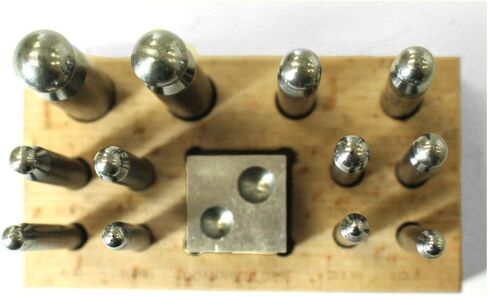 BENCH WIZARD 14 Piece Jewelers Doming Block Dapping Punch Set | Heavy Duty Stainless Steel Construction | Great for Jewelry Making & Metalworking in Kuwait