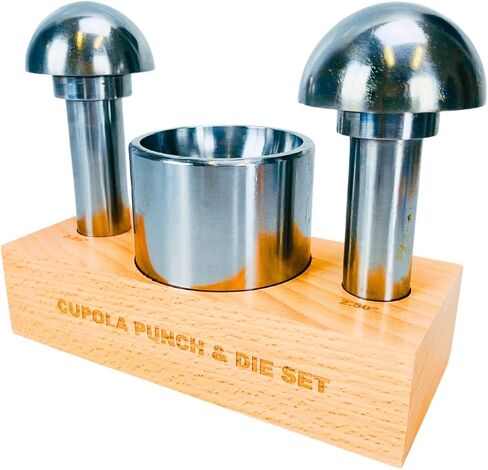 BENCH WIZARD 14 Piece Jewelers Doming Block Dapping Punch Set | Heavy Duty Stainless Steel Construction | Great for Jewelry Making & Metalworking in Kuwait