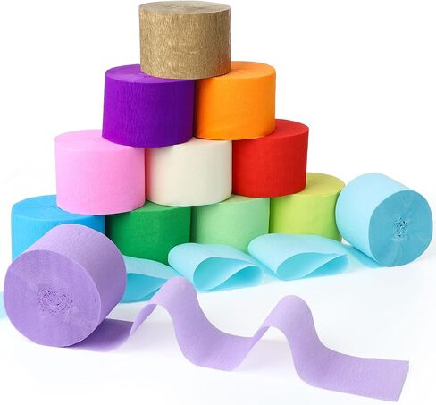 12 Rolls Independence Day Crepe Paper Paperers ، Red White and Blue Party Decorations ، Crepe Paper Roll ليوم التذكاري الرابع من يوليو ، حفلة عيد ميلاد ، مركبة DIY ، تخرج ديكورات مختلفة in Saudi Arabia