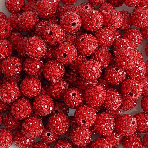 240pcs 10 مم حبات الراين من أجل صنع المجوهرات ، 24 ألوانًا متألقًا جولة ديسكو كرات بالجائزة الكثافة ، والخرز الماس الكريستالي اللامع لقرط قلادة بيسبول سوار. in Kuwait