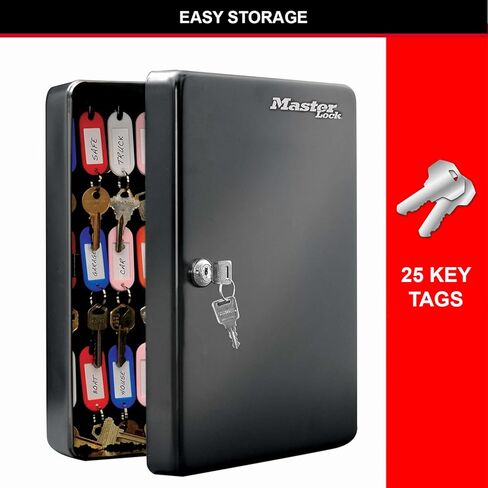Marlies Dekkers Master Lock KB-25ML Key Cabinet (مثبت على الحائط مع 25 خطافًا مفتاحًا) ، صغير in Saudi Arabia