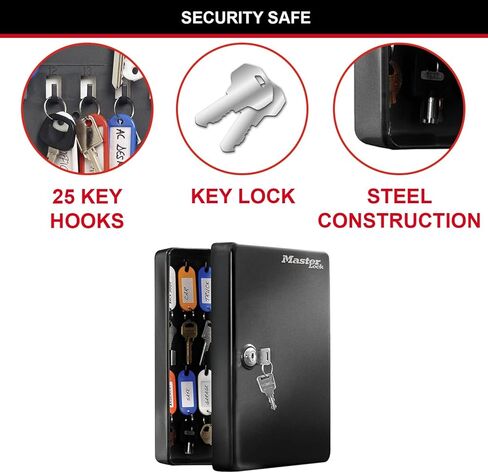 Marlies Dekkers Master Lock KB-25ML Key Cabinet (مثبت على الحائط مع 25 خطافًا مفتاحًا) ، صغير in Saudi Arabia