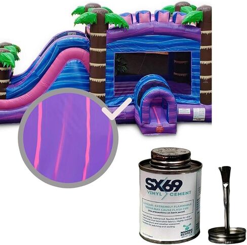 SX-69 مجموعة إصلاح الفينيل | طقم إصلاح منزل الارتداد القابل للنفخ | يتضمن 4 أوقية لاصقة وفة فينيل | للحصول على إصلاحات مرنة ومقاومة للماء للدموع والثقب والثقوب in Kuwait