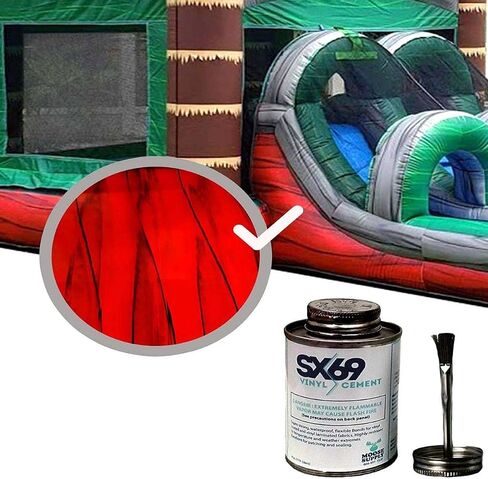 SX-69 مجموعة إصلاح الفينيل | طقم إصلاح منزل الارتداد القابل للنفخ | يتضمن 4 أوقية لاصقة وفة فينيل | للحصول على إصلاحات مرنة ومقاومة للماء للدموع والثقب والثقوب in Kuwait