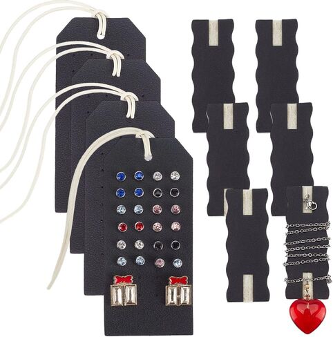 OLYCRAFT 10pcs حارس الجلود حاملي حرس متشابكة خالية من القلادة منظم الحرك المحمولة منظم Nacklace مجموعة بطاقة تخزين المجوهرات السود in Kuwait