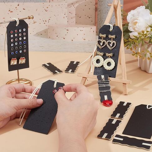OLYCRAFT 10pcs حارس الجلود حاملي حرس متشابكة خالية من القلادة منظم الحرك المحمولة منظم Nacklace مجموعة بطاقة تخزين المجوهرات السود in Kuwait