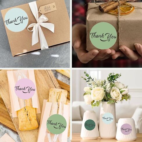 1000pcs 1.5 بوصة شكرا لك ملصقات بوهو شكرا لك ملصقات لعلامات لاصقة الأعمال الصغيرة للهدايا وأختام متينة متينة ، مقاومة للماء (بوهو أ) in Kuwait