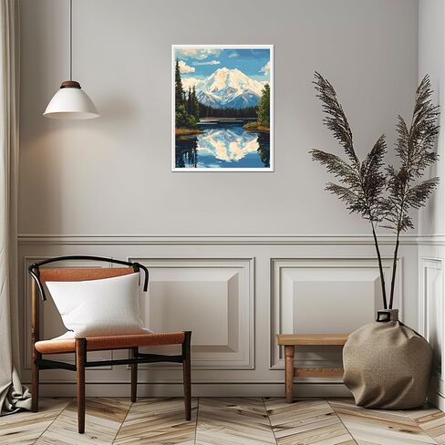 Grand Teton Paint by Number, Grand Teton National Park Paint by Numbers Kit for Adults, Mountains Landscape Canvas Wall Art, Lake Tree Wildflowers Acrylic Painting Home Decor(16x20inch, Unframed) in Saudi Arabia