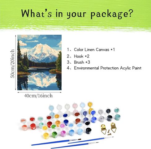 Grand Teton Paint by Number, Grand Teton National Park Paint by Numbers Kit for Adults, Mountains Landscape Canvas Wall Art, Lake Tree Wildflowers Acrylic Painting Home Decor(16x20inch, Unframed) in Saudi Arabia