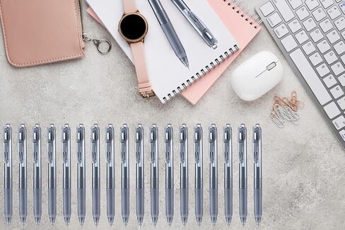 Aozora Black Gel Poins Point Smooth Writing Pen 40 Pack Pack القابلة للسحب قلم حبر هلام أسود مع قبضة ناعمة 0.5 ملم لوازم المكاتب الجافة السريعة (20 الأقلام مع 20 عبوات) in Kuwait