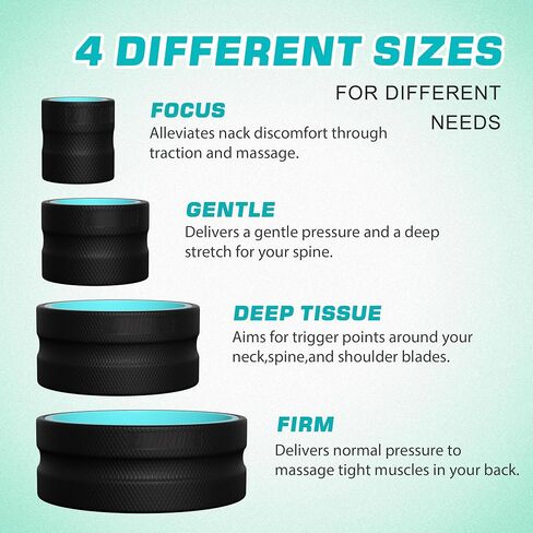 Back Wheel - Yoga Wheel for Back Pain Reliefn & Stretching, Back Roller for Deep Tissue Massage, Back Roller Wheel for Physical Therapy & Exercise- 3 Piece in Saudi Arabia
