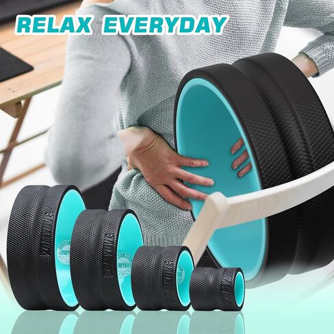 Back Wheel - Yoga Wheel for Back Pain Reliefn & Stretching, Back Roller for Deep Tissue Massage, Back Roller Wheel for Physical Therapy & Exercise- 3 Piece in Saudi Arabia