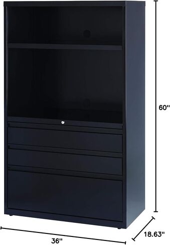 Hirsh 36-in Wide HL8000 Series Box/Box/File Lateral Combo File Cabinet Black in Saudi Arabia